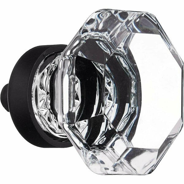 Patioplus Old Town Clear 1.25 in. Cabinet Knob, Flat Black PA2056024